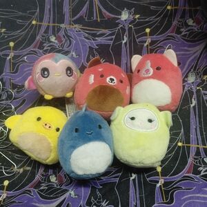 collection of Squishmallows Micromallows mini plush toys. x6